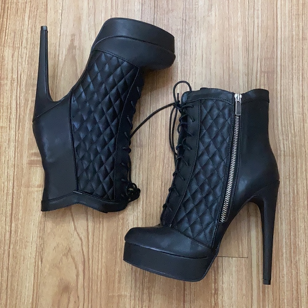 Paper Fox Quilted Platform Ankle Booties